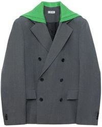 Loewe - Blazer Con Doble Botonadura Y Cuello De Punto - Lyst