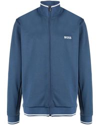BOSS - Logo-embroidered Zip-up Jacket - Lyst