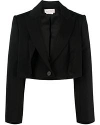 McQueen - Cropped Wool Blazer - Lyst