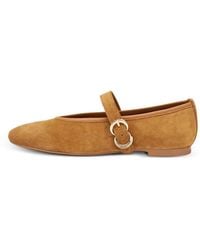 Frau - Etched Buckle-Fastening Suede Ballet Flats - Lyst