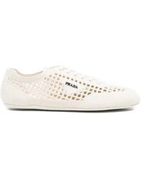 Prada - Collapse Woven Low-Top Sneakers - Lyst