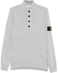 Stone Island - 5100040 button-fastening patch-pocket sweater - Lyst