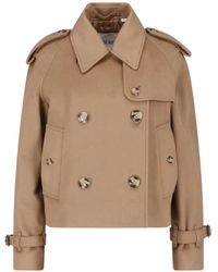 Burberry - Cropped Cashmere Mayfair Trench Jacket - Lyst