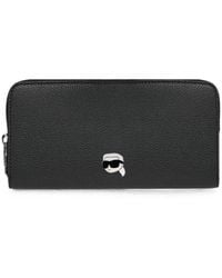KARL LAGERFELD - Ikon Pebble Continental Wallet - Lyst