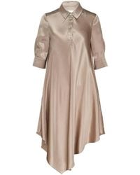 Club21 Collection - Asymmetric Satin Shirt Dress - Lyst
