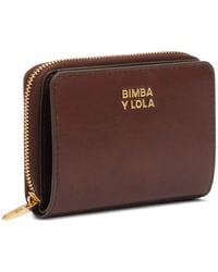 Bimba Y Lola - Dark Tan Leather Lapel Wallet - Lyst