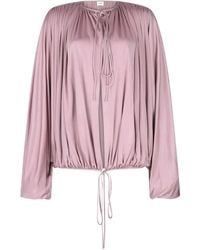 Saint Laurent - Drawstring-Detail Blouse - Lyst