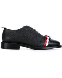 Thom Browne - Frontal Striped Detail Lace-up Leather Shoes - Lyst