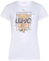 Liu Jo - Print Cotton Tee Shirt - Lyst