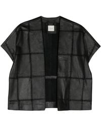 Alysi - Patchwork Short-sleeve Leather Jacket - Lyst