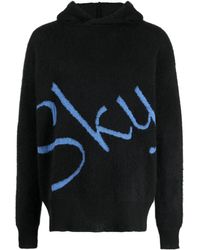 BLUE SKY INN - Logo-jacquard Knitted Hoodie - Lyst