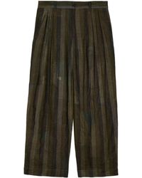 Ziggy Chen - Stripe-print Wide-leg Trousers - Lyst