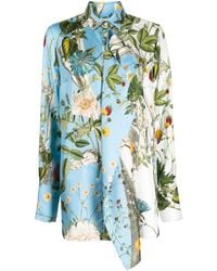 Monse - Floral-Print Layered Silk Shirt - Lyst