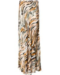 Twinset - Animal-Print Satin Maxi Skirt - Lyst