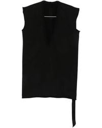 Rick Owens - Deep V-Neck Sleeveless T-Shirt - Lyst
