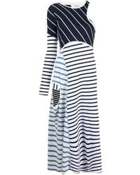 Marine Serre - Striped Cut-Out Asymmetric Dress - Lyst
