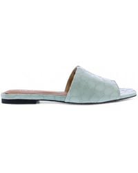 Toral Shoes - Croc-Effect Leather Flat Sandals - Lyst