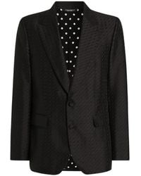 Dolce & Gabbana - Single-Breasted Sicilia Light Jacket With Micro Pattern Jacquard - Lyst