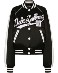 Dolce & Gabbana - Chaqueta bomber con logo de apliques - Lyst