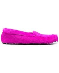 Marni - Slip-On Calf-Hair Loafers - Lyst