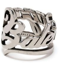 Balenciaga - Typo Antique-effect Ring - Lyst