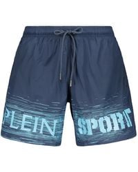 Philipp Plein - Logo-Print Drawstring Swim Shorts - Lyst