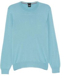 BOSS - Logo-Embroidered Sweater - Lyst