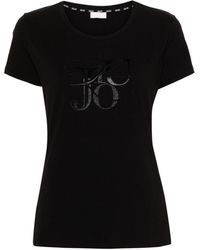 Liu Jo - Katoenen T-shirt Met Glitterdetail - Lyst