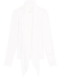 Helmut Lang - Bluse Aus Seide Mit Schaldetail - Lyst