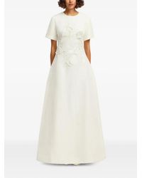 LEO LIN - Alice Floral-Appliqué Short-Sleeve Maxi Dress - Lyst