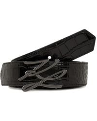 KARL LAGERFELD - K/Autograph Crocodile-Embossed Belt - Lyst