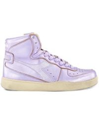 Diadora - Mi Basket Metallic Leather High-Tops Sneakers - Lyst