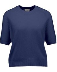Allude - Short-Sleeve Crew-Neck Sweater - Lyst