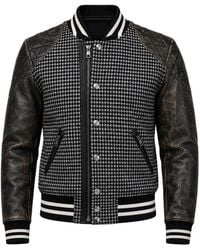 Dolce & Gabbana - Houndstooth-Pattern Distressed Bomber Jacket - Lyst