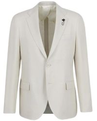 Lardini - Brooch Single-Breasted Suit - Lyst