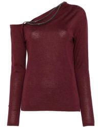 Brunello Cucinelli - One-Shoulder Chain-Embellished Top - Lyst