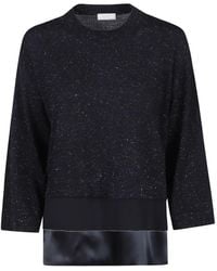 Peserico - Layered-Effect Lamé-Detail Sweater - Lyst