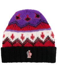 3 MONCLER GRENOBLE - Logo-patch Intarsia-knit Beanie - Lyst