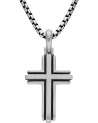 David Yurman - Sterling Deco Cross Pendant (34Mm) - Lyst