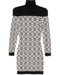 Elisabetta Franchi - Robe Courte À Logo En Jacquard - Lyst