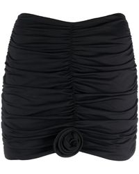 LaRevêche - Lillibet Floral-Appliqué Gathered Miniskirt - Lyst