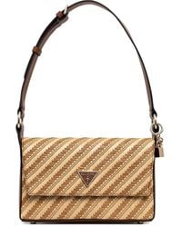 Guess - Simona Striped Shoulder Bag - Lyst