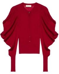 Blumarine - Puff-Sleeve Cardigan - Lyst