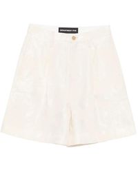 Department 5 - Floral-Jacquard Pleated Shorts - Lyst