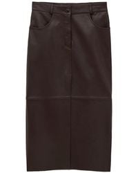 Ba&sh - Solene Leren Midi-Rok - Lyst