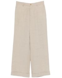L.B.M. 1911 - Turn-Up Cuffs Wide-Leg Trousers - Lyst