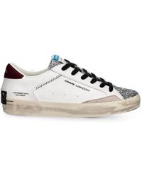 Crime London - Distressed Glitter-Embellished Sneakers - Lyst