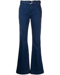 FRAME - Le High Flare Belted Trouser - Lyst