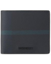 Burberry - Logo-lettering Checked Leather Wallet - Lyst