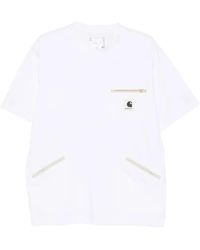Carhartt - X Sacai Zip-Pocket Logo-Patch T-Shirt - Lyst
